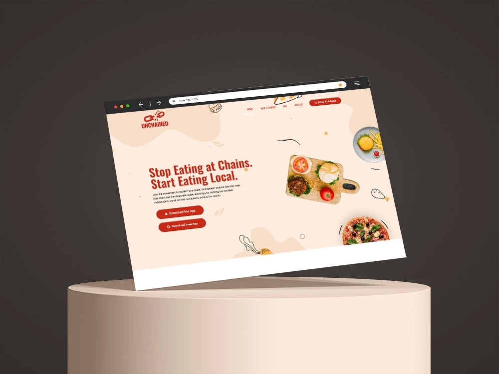 Local food website designed by Tracemark Impression